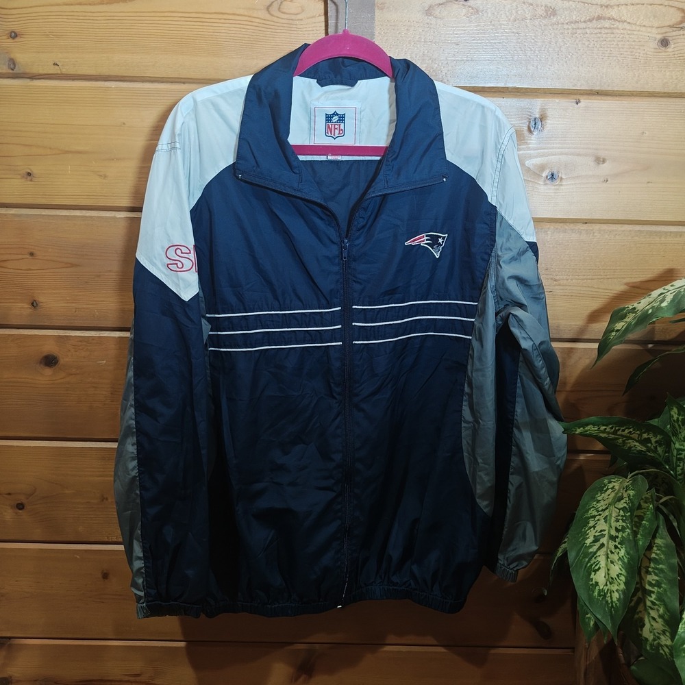 Dunbrooke New England Patriots Jacket Mens Blue NFL Full Zip Windbreaker Size L